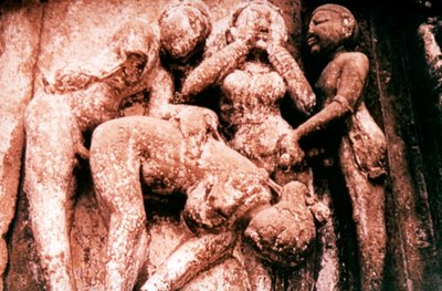 エロティックな彫刻、ヒンドゥー寺院、カジュラホ、インド、950-1050 作： Unbekannt