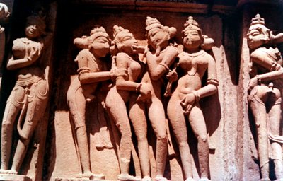エロティックな彫刻、ヒンドゥー寺院、カジュラホ、インド、950-1050 作： Unbekannt