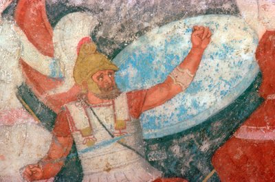 ギリシア人とアマゾネスの戦いを描いたエトルリアの絵画 作： Unbekannt