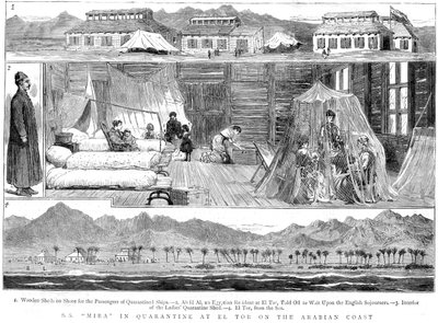 1884年、北アフリカのエルトールにある天然痘検疫キャンプにいるヨーロッパ人 作： Unbekannt