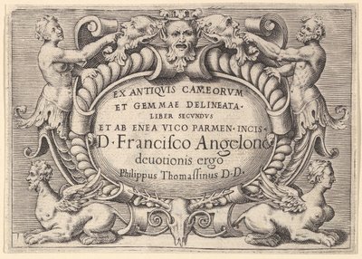 Enea Vicによる元の宝石とカメオ... Secunduset Delineata本、ca。 1599-1622。 作： Unbekannt