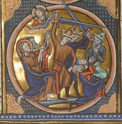 ユダヤ人の処刑。聖書の紋章のミニチュア、ca 1220-1230。 作： Unbekannt