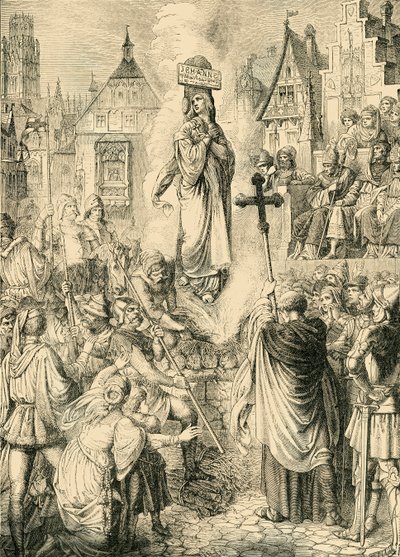 ジョーンオブアークの処刑、1431年5月30日、1890年。 作： Unbekannt