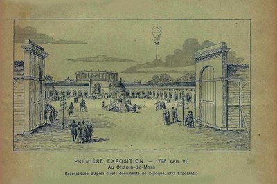 フランス産業の製品の展示会、パリ、1​​798年 ボン・マルシェ、1900年より。 作： Unbekannt