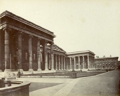 大英博物館の外観、グレートラッセルストリート、ロンドン、1887 作： Unbekannt