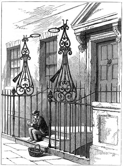 1891年、ロンドンのバークレースクエアの消火器 作： Unbekannt