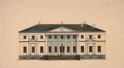 Golitsyn Petrovo-Dalneye Estateの家の正面、19世紀の第1四半期。 作： Unbekannt