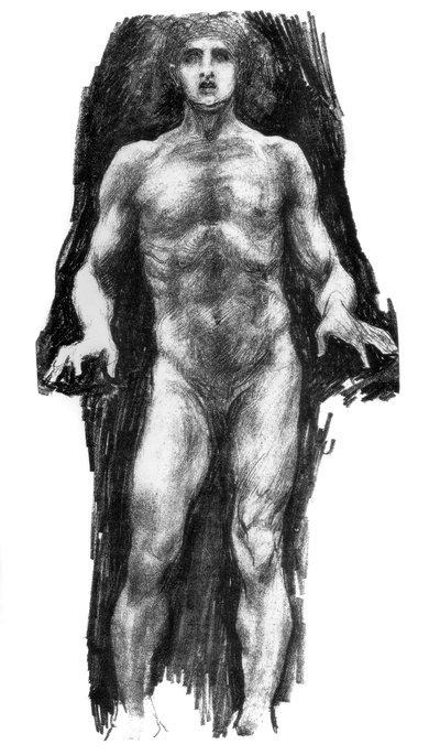 Hubert Herkomer、c1880-1882のスケッチブックからのファクシミリ 作： Unbekannt