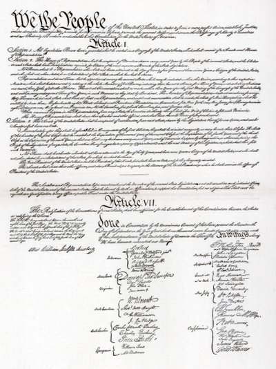 アメリカ合衆国のプリアンブルと憲法のファクシミリ、1901 作： Unbekannt