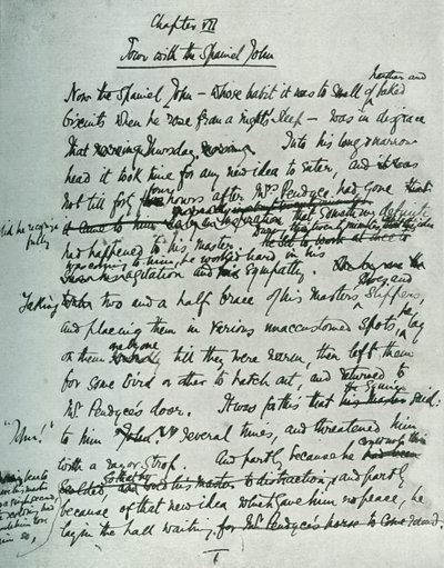ジョンガルスワージーによるカントリーハウスのMSのファクシミリページ、1907年、1928年。 作： Unbekannt