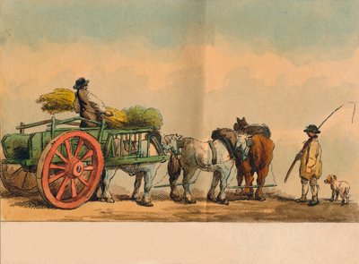 農場労働者とカート、1797年。 作： Unbekannt
