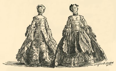フープペチコート付きタフタワトーサックのファッション人形、c1750-1800、1937 作： Unbekannt