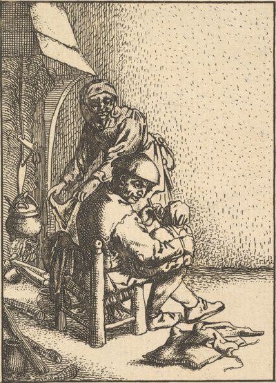 父が彼の子供を養う、1610-85。 作： Unbekannt