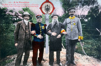 20世紀のフランスとドイツの国境での父親と息子 作： Unbekannt