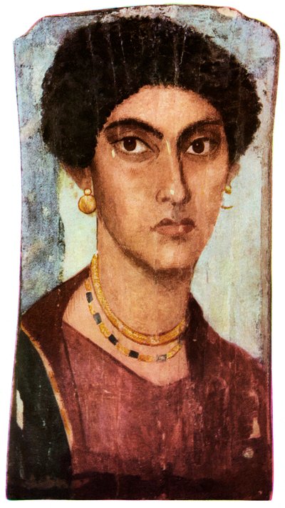ファイユームの肖像画、古代エジプト、ローマ時代、紀元後200年、1956年。 作： Unbekannt