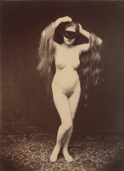 [仮面をかぶった女性のヌード], ca. 1870年。 作： Unbekannt