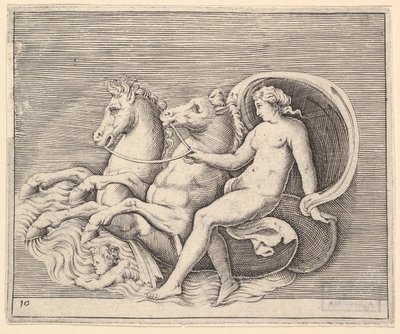 2つのタツノオトシゴの女性ヌード、ca。を公開。 1599-1622。 作： Unbekannt