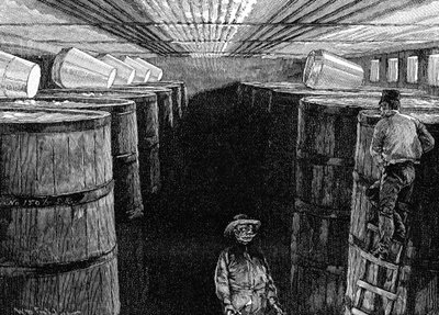 1885年にアメリカの醸造所でセラーを発酵 作： Unbekannt