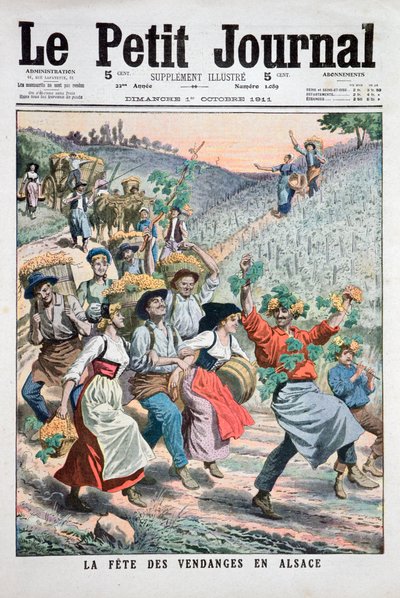 1911年アルザスのブドウ収穫祭 作： Unbekannt