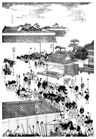 1904年に日本の将軍の宮殿に入る封建領主の行列 作： Unbekannt