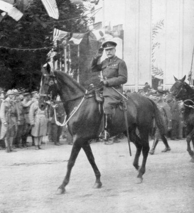 1919年7月14日、フランス、パリの勝利パレード中にフィールドダグラスヘイグ元帥 作： Unbekannt