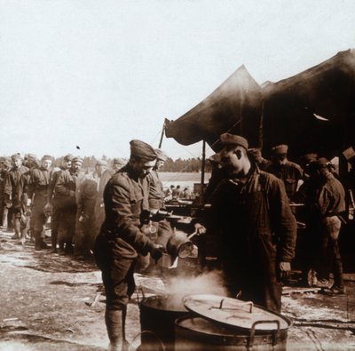 アメリカのキャンプ、メレット、フランス、c1914-c1918のフィールドキッチン。 作： Unbekannt