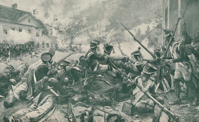 エスリングの街での戦い、1809年、1896年。 作： Unbekannt