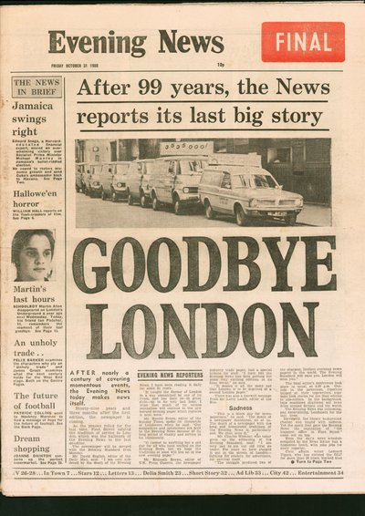 イブニングニュース新聞の最終版、1980年 作： Unbekannt