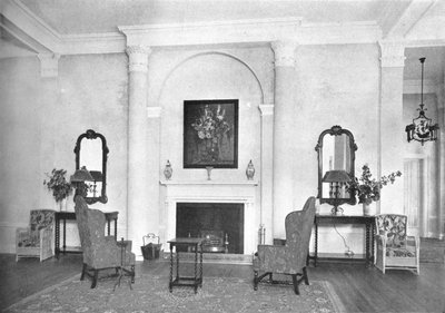ラウンジの端にある暖炉、ホテルロイヤルバームディアナ、ハミルトン、バミューダ、1924 作： Unbekannt