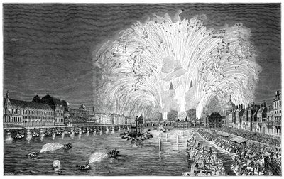 橋の上の花火、パリ、1754年、1885年 作： Unbekannt