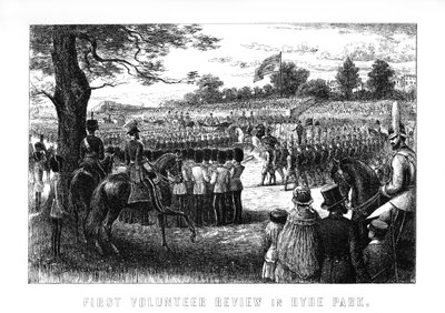 1899年、ロンドンのハイドパークでの最初のボランティアレビュー 作： Unbekannt