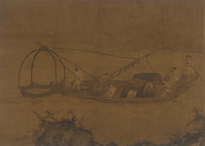 網を張る漁師、明王朝、16～17世紀。 作： Unbekannt