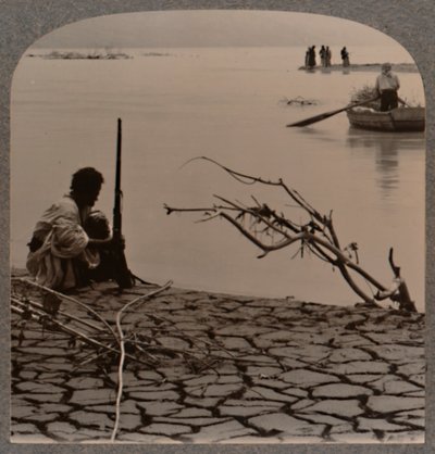 死海の漁師：海岸の亀裂を示す、c1900 作： Unbekannt
