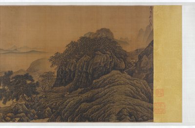 渓流での一人釣り、13 世紀。 作： Unbekannt