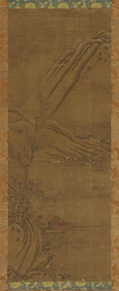 冬の川での一人釣り、清王朝、18 世紀。 作： Unbekannt