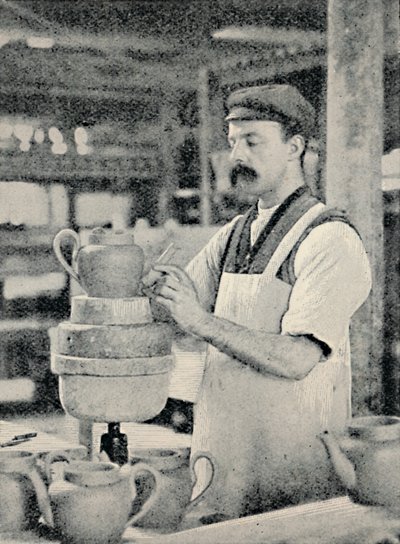 ティーポットの注ぎ口の修正、c1917 作： Unbekannt