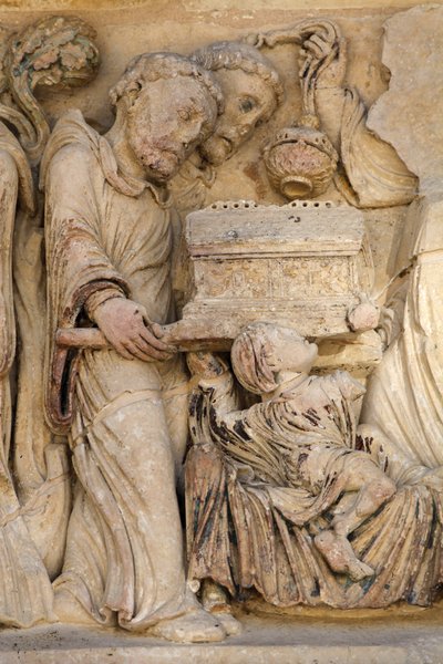 フルーリー修道院のバジリカ北門の彫刻：聖ベネディクトの聖遺物箱 サン・ブノワ・シュル・ロワール フランス 作： Unbekannt