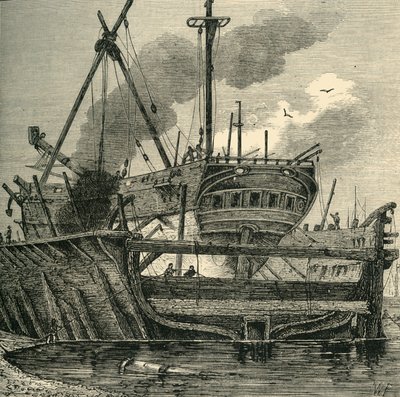 Floating Dock、Deptford 1820、c1878。 作： Unbekannt
