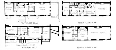 フロアプラン、WKヴァンダービルト夫人の家、ニューヨーク市、1924 作： Unbekannt