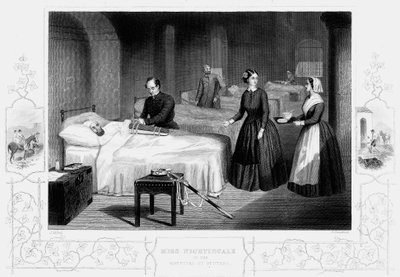 Scutari、c1860の病院でフィレンツェナイチンゲール 作： Unbekannt