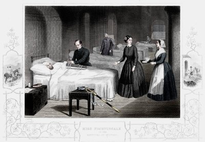Scutari、c1860の病院でフィレンツェナイチンゲール 作： Unbekannt