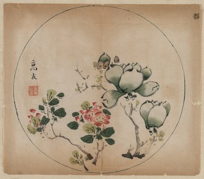 マグノリアと桃の花の開花、1368-1644。 作： Unbekannt