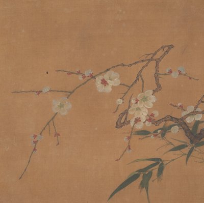 開花梅と竹、17世紀。 作： Unbekannt