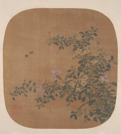花とミツバチ、18世紀。 作： Unbekannt