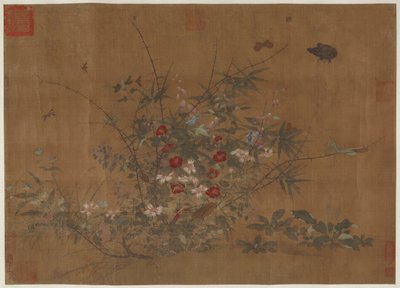花と昆虫、明王朝、15世紀。 作： Unbekannt