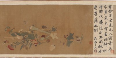 花、果実、貝殻、昆虫、1368～1644年。 作： Unbekannt