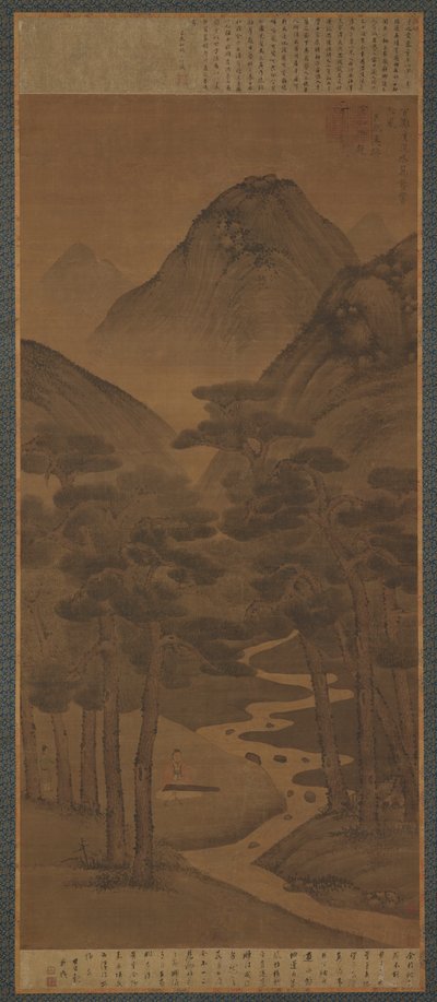 流れる水、松の風、明王朝、15世紀。 作： Unbekannt