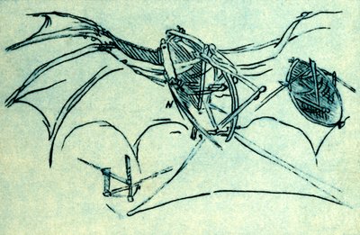 Leonardo da Vinci、c1485、1932年に設計されたフライングマシン。 作： Unbekannt