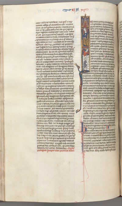 フォル。 174v、エズラ、歴史的イニシャルI、キュロスが神殿の建設を指揮、c。 1275-1300。 作： Unbekannt