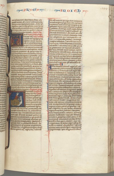 フォル。 194r、ジュディス、歴史的イニシャルA、ジュディスがホロフェルネスを斬首、c。 1275-1300。 作： Unbekannt